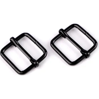 Posunovač na popruhy šíře 20 mm čtvercový, střední, 5 černý lak