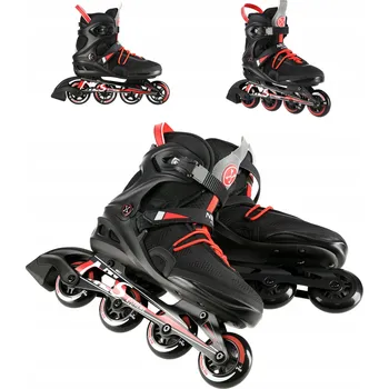 Kolečkové brusle Brusle 2v1 Nils 42 Kolečkové Brusle Pánské Černé ABEC7 Hliníkový rám Skate Sport