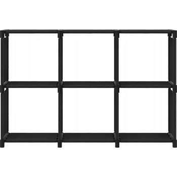 Knihovna Regál se 6 přihrádkami, černý, 103x30x72,5 cm, tk