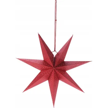 Vánoční dekorace PAPÍROVÁ HVĚZDA ČERVENÁ - VÁNOČNÍ DEKORACE NA OKNO 45X15 CM