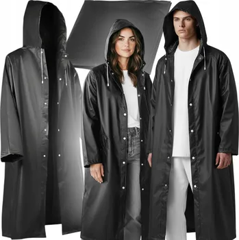 Pláštěnka Černá unisex pláštěnka do deště s kapucí