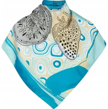 Šátek Šátek šátek jemný barevný s pestrými ovocnými motivy (Modrý)