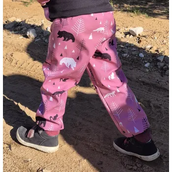 Yháček Flísové tepláky Yháček, Lesní zvěř na starorůžové Velikost: 98