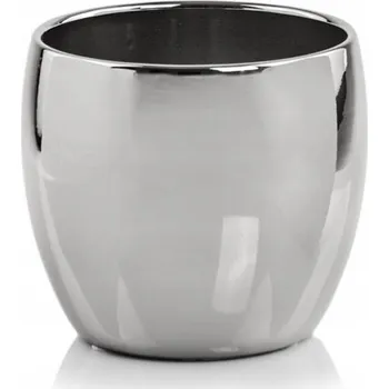 Květináč Obal Na Květináč 12 x 15 cm keramika stříbrný