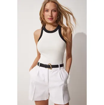 Dámské tričko Happiness Istanbul Weiß/ Schwarz 2885667 40