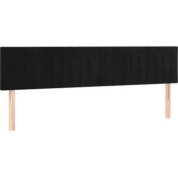 Černé čelo postele z aksamitu 180 x 5 x 78/88 cm, výškově nastavitelné