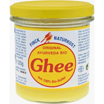 Přepuštěné máslo Finck Naturkost Ájurvédské ghí 220 g bio BIO VEGETARIAN BEZLEPEK Množství: 1 ks