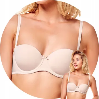 Podprsenka Henderson podprsenka bardotka, balkonetka béžová velikost 70A