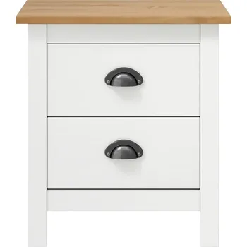 Noční stolek Noční stolek, bílý, 46x35x49,5 cm, masivní dřevo so