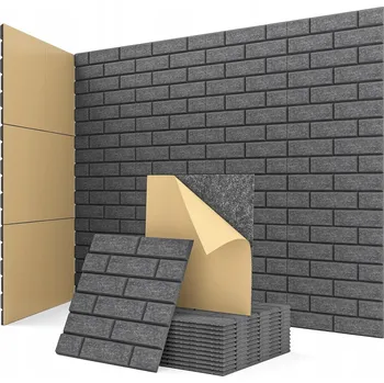 akustický panel AKUSTICKÉ PANELY TMAVĚ ŠEDÉ CIHLIČKY 12X 30X30X0,9 SAMOLEPICÍ IZOLACE