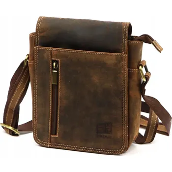 Nordee pánská kožená taška přes rameno do města – hnědá koňaková