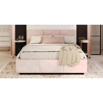 Postel Čalouněná postel AVEIRO 120x200 s kovovým zdvižným roštem RŮŽOVÁ