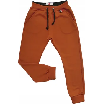 Chlapecké tepláky s kapsami, cihlová barva, bavlna Revaj, velikost 122, PL