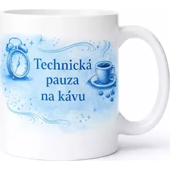 Hrnek s potiskem 330 ml technická pauza modrý modrý CZ