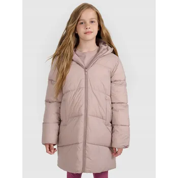 Dívčí kabát Dívčí prošívaný kabát s umělou výplní - hnědý