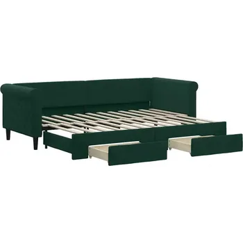 Pohovka Rozkládací pohovka s úložným prostorem tmavě zelená 229x90x68 cm