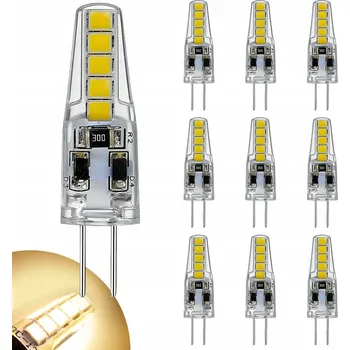 Žárovka 10x LED žárovka G4 6W 12V Teplá Barva 2835 SMD 10 x 38 mm