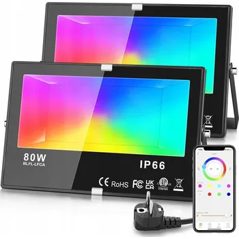 LED REFLEKTOR 2X BLUETOOTH SMART LED 8000LM IP66