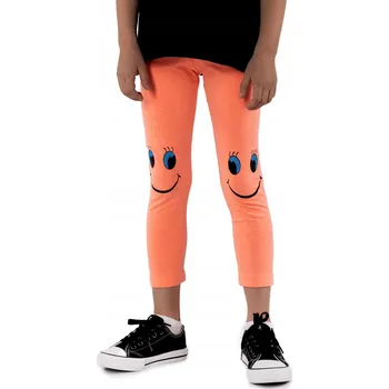 YOCLUB dětské legíny 7/8 klasické bavlna oranžové velikost 128