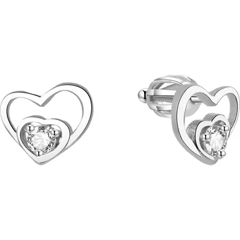 Šperk Stříbrné srdíčkové náušnice AGUP1472S Beneto