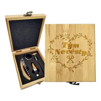 Víno Dárková sada na víno Tým nevěsty: 147×168×49 mm (cs, Sablio)