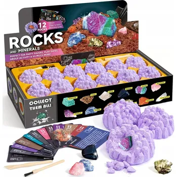 kreativní sada SADA PRO MALÉ ARCHEOLOGY - VYKOPÁVKY MINERÁLŮ PRO DĚTI OD 7 LET - 12 MINERÁLŮ