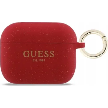 Příslušenství pro sluchátka Pouzdro Guess Silicone Glitter Ring pro AirPods Pro 3 fuchsiové
