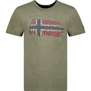 Pánské tričko Tričko Geographical Norway Khaki 554906 S