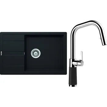 Kuchyňský dřez Set Schock S22-11 (dřez Manhattan D-100LS Onyx + baterie SC-530.120 Onyx)