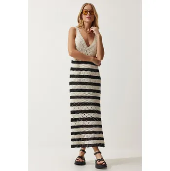 Dámské šaty Šaty Happiness Istanbul Schwarz/ Creme 7741292 onesize