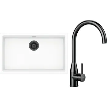 Kuchyňský dřez Set Schock S33-5 (dřez Kiruna N-100XL Day + baterie Kavus Gunmetal brushed + komponenty Gunmetal brushed)