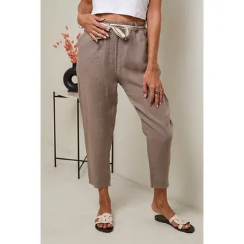 Dámské kalhoty Le Monde du Lin Hellbraun 6423214 38/40