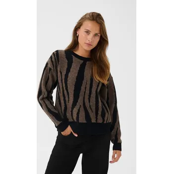 Dámský svetr Kaffe Schwarz/ Braun 1275459 XL