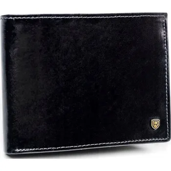 Peněženka Pánská peněženka Rovicky z pravé kůže, bez zapínání, černá
