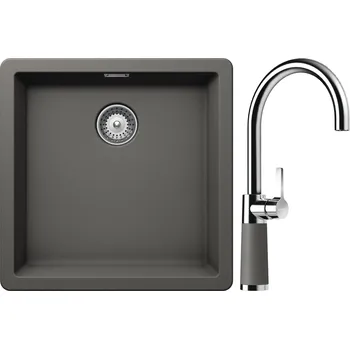 Kuchyňský dřez Set Schock S11-6 (dřez Greenwich N-100 Silverstone + baterie SC-520 Silverstone)