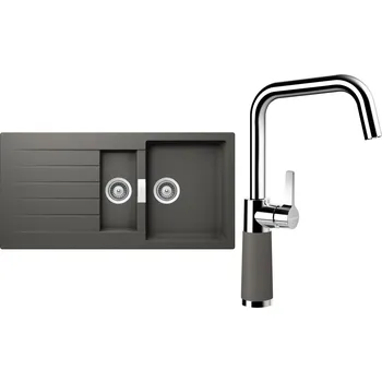 Kuchyňský dřez Set Schock S3-8 (dřez Signus D-150 Silverstone + baterie SC-530 Silverstone)