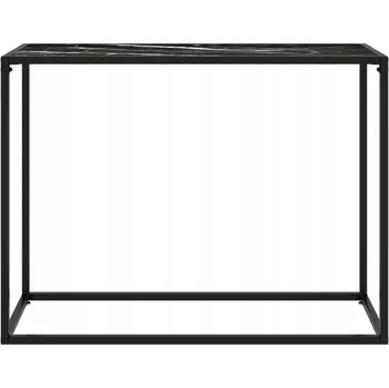 Konferenční stolek Konzolový stolek, černý, 100x35x75 cm, tvrzené sklo
