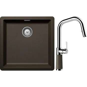 Kuchyňský dřez Set Schock S11-9 (dřez Greenwich N-100 Bronze + baterie SC-530.120 Bronze)