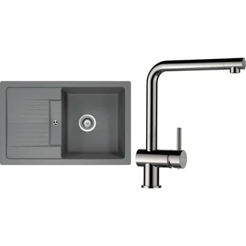 Kuchyňský dřez Set Schock S30-5 (dřez Lima D-100S Croma + baterie Epos Nerezový vzhled)