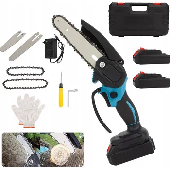 Motorová pila MINI AKU ŘETĚZOVÁ PILA PILKA 4" 6" DVA AKUMULÁTORY SADA