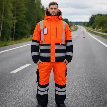 pracovní bunda Madeva ARTON HI-VIS Set Bunda/Kalhoty Orange/Black S-2XL
