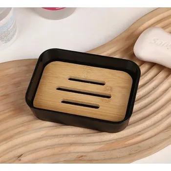 Mýdlenka Mýdlenka černá matná LOFT s bambusovou vložkou 12/9 cm