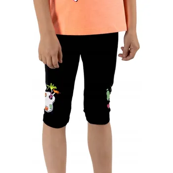 Dívčí legíny Dívčí legíny 3/4 s 3D aplikací černé 110-116 YOCLUB