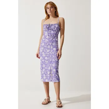 Dámské šaty Šaty Happiness Istanbul Lila/ Weiß 7416230 38