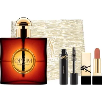 Yves Saint Laurent Opium Pour Femme Opium set parfémová voda ve spreji 90ml + řasenka 2ml + rtěnka 3,8g