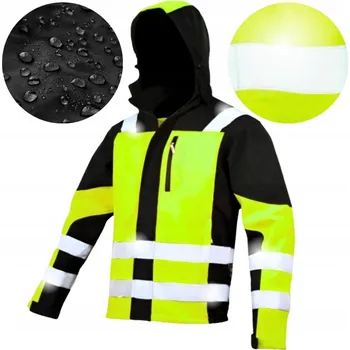 pracovní bunda Pánská pracovní bunda SOFTSHELL reflexní nepromokavá výstražná žlutá L
