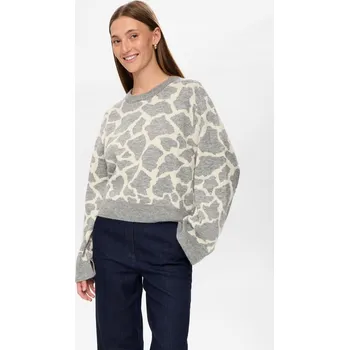 Dámský svetr NÜMPH Grau/ Creme 4140342 XL