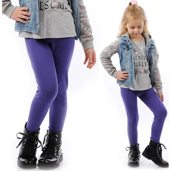 Dívčí legíny LAEMI dětské legíny dlouhé klasické bavlna fialová, velikost 116