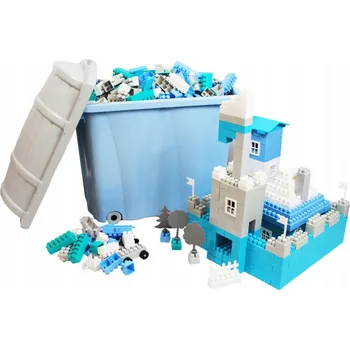 ostatní stavebnice STAVEBNICE V PIRÁTSKÉM KUFŘÍKU VELKÉ PASTELOVÉ - 1000 DÍLKŮ