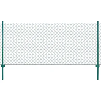 Stavebniny vidaXL Drátěný plot se sloupky ocel 25 x 0,75 m zelený